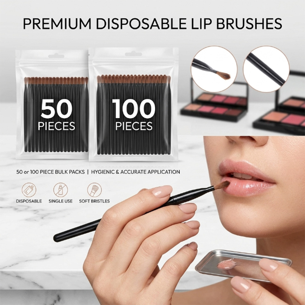 Beauty And Makeup Quotes - 50/100pcs 일회용 립 브러쉬 세트 립스틱