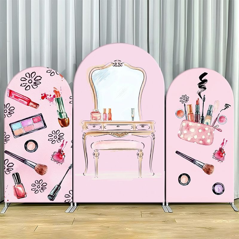 Beauty Makeup Events - 싱글 사이드 아치형 백드롭 커버, 우아한