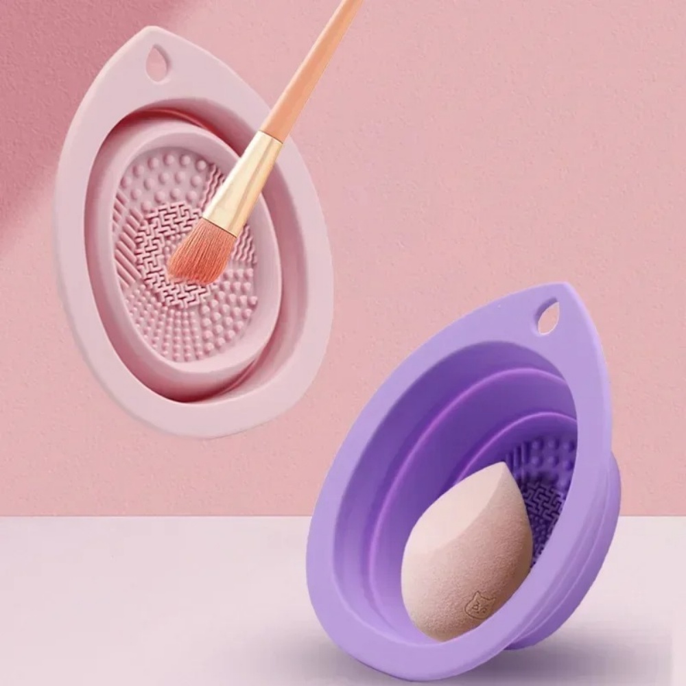 Beauty And Makeup Quotes - 실리콘 메이크업 브러쉬 청소 그릇 접이식