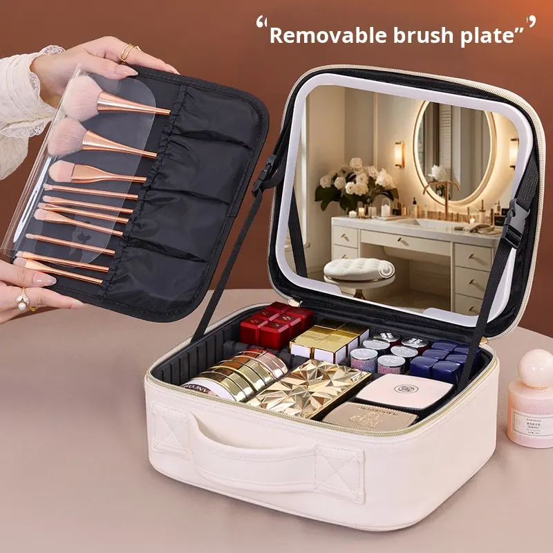 대용량 여성용 메이크업 가방 LED 조명 거울 휴대용  - Beauty Makeup Case 리뷰 및 가격