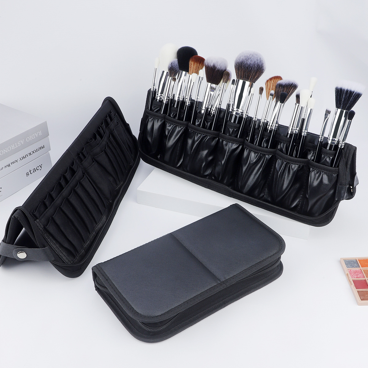 대형 블랙 접이식 메이크업 가방 14-40홀 보관함 뷰 - Beauty And Makeup Quotes 리뷰 및 가격