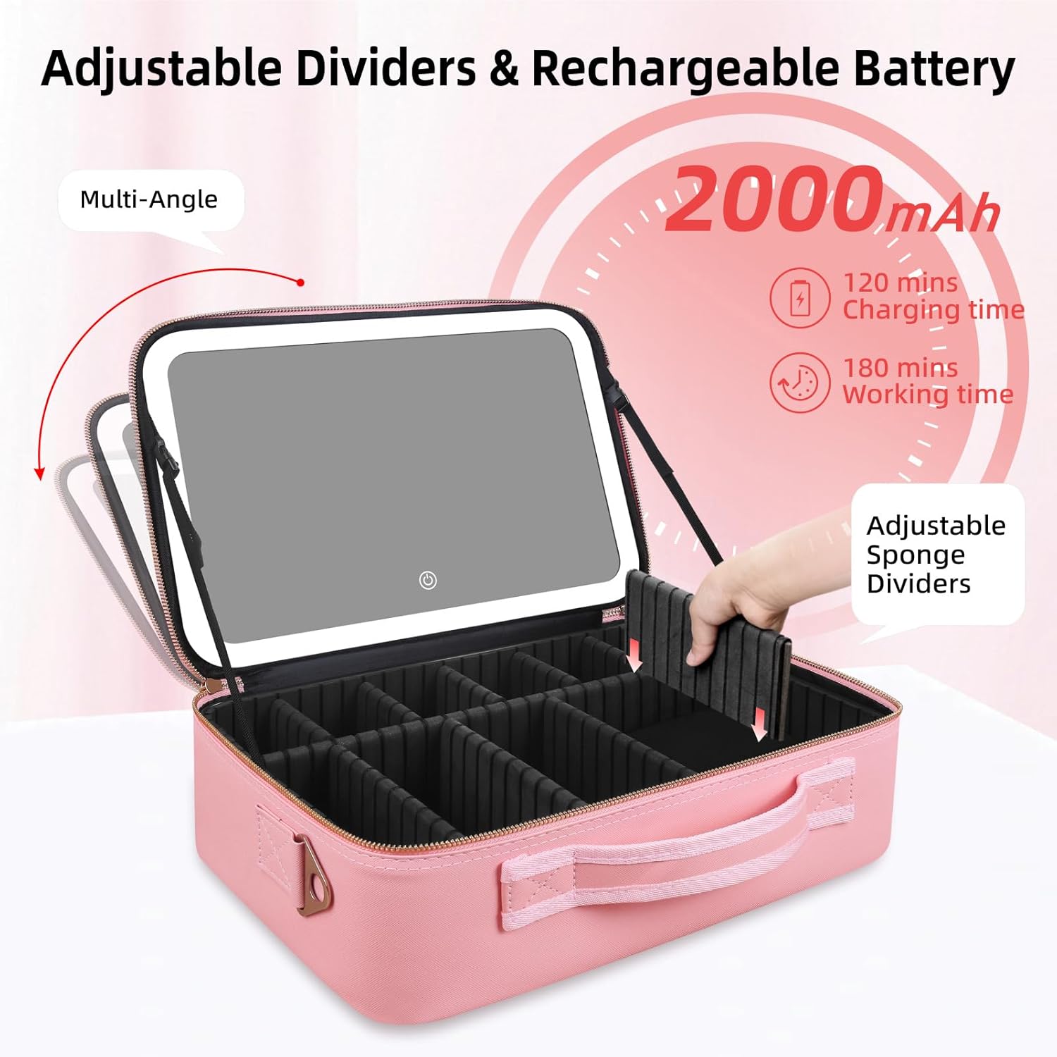 대용량 메이크업 가방 15''X11'' LED 거울 3 - Beauty Makeup Case 리뷰 및 가격